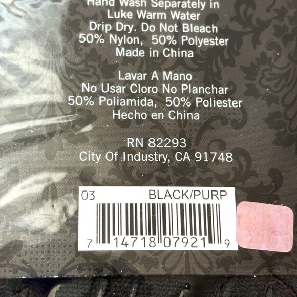 Leg Ave Purple & Blk Stripe Thigh Highs  NWT NOS One Size - Picture 6 of 6